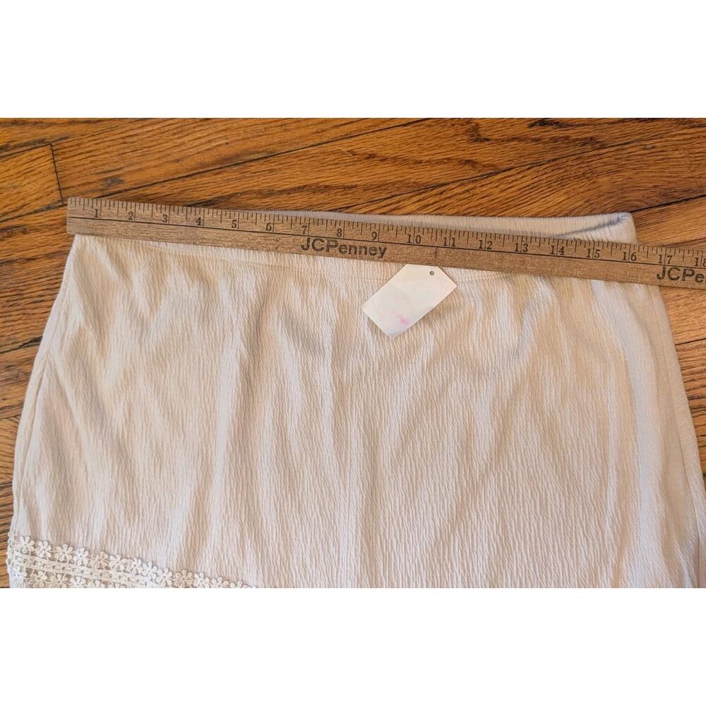 NWT Cato Pull On Beige Eyelet Lined Skirt Women's Large - Picture 5 of 6